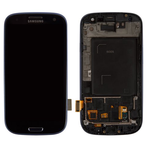 Дисплей для Samsung I9305 Galaxy S3, синий, Оригинал переклеено стекло 
