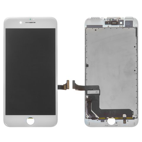 Дисплей для Apple iPhone 7 Plus, белый, с рамкой, Оригинал переклеено стекло 