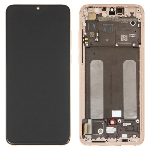 Дисплей для Xiaomi Mi 9 Lite, Mi CC9, золотистий, з рамкою, Оригінал переклеєне скло , M1904F3BG