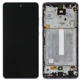 Дисплей для Samsung A525 Galaxy A52, A526 Galaxy A52 5G, фіолетовий, з рамкою, Original (PRC)