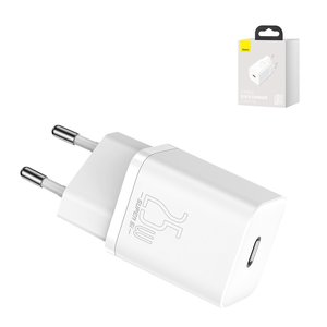 Мережевий зарядний пристрій Baseus Super Si, 25 Вт, Quick Charge, білий, без кабеля, 1 порт, #CCSP020102