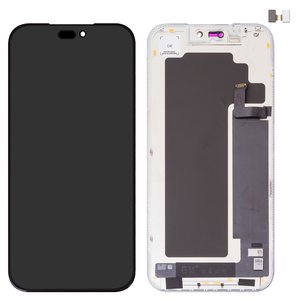 Дисплей для iPhone 17 Pro Max, черный, с рамкой, High Copy, OLED , GX OEM soft, 120Hz