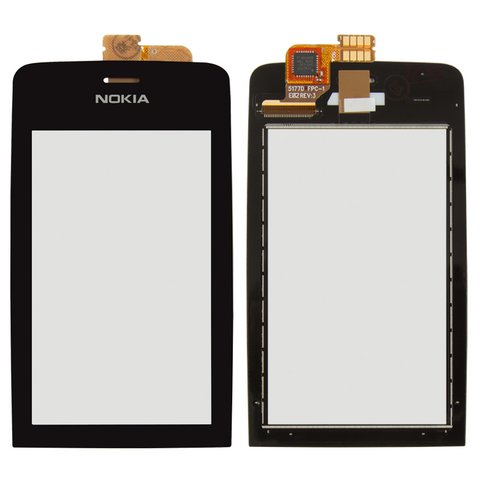 Touchscreen compatible with Nokia 308 Asha, 309 Asha, 310 Asha, black 