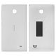 Housing Back Cover compatible with Nokia X Dual Sim, (white, with side button)
