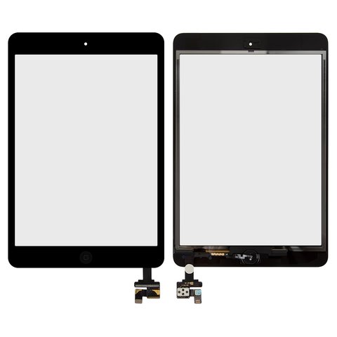 Touchscreen compatible with iPad Mini, iPad Mini 2 Retina, with IC, with HOME button, black 