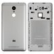 Housing Back Cover compatible with Xiaomi Redmi Note 3 Pro, (silver, black, with side button, Original (PRC), 2015116, 2015161)