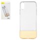 Case Baseus compatible with iPhone X, iPhone XS, (golden, colourless, transparent, silicone) #WIAPIPH58-RY0V