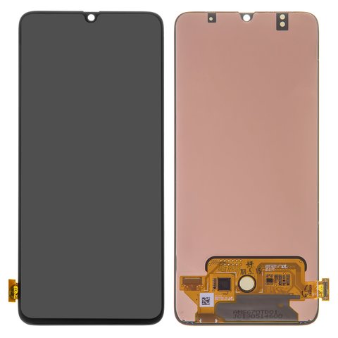 LCD compatible with Samsung A705 Galaxy A70, black, without frame, original change glass 