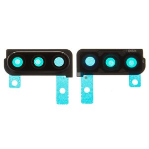 Camera Lens compatible with Samsung A307 Galaxy A30s, black, with frames 
