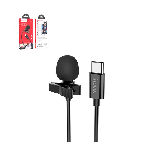 Lapel Microphone Hoco L14, with clip, USB type C, 2 m  #6931474761156
