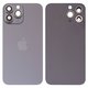Housing Back Cover compatible with iPhone 13 Pro Max, (gray, with camera lens, Graphite, small hole)