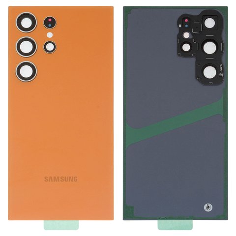 Housing Back Cover compatible with Samsung S928 Galaxy S24 Ultra, orange, with camera lens, titanium orange 