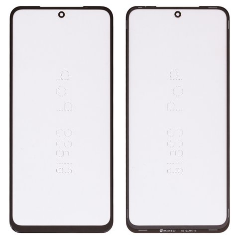 Housing Glass G+OCA PRO compatible with Xiaomi Poco M4 Pro 4G, Redmi Note 11, Redmi Note 11S, Redmi Note 12S, with OCA film, black 