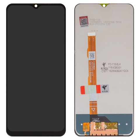 Pantalla LCD FLYCDI puede usarse con Vivo Y02s, Y16, Y21, Y21a, Y21e, Y21g, Y21s, Y21t, Y32 2021, Y33e, Y33s 5G, negro, sin marco, JTO 107CG 213 182C2323