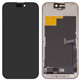LCD compatible with iPhone 15 Pro, (black, with frame, HC, without IC, (OLED), YK OEM hard)