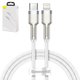 USB Cable Baseus Cafule Series Metal, (USB type C, Lightning, 200 cm, 20 W, white, nylon braided) #CATLJK-B02