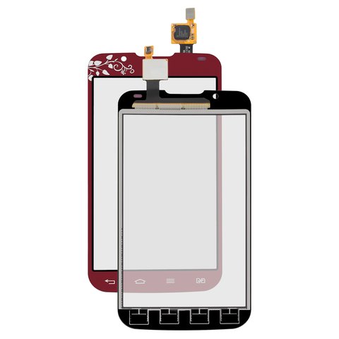 Touchscreen compatible with LG P715 Optimus L7 II, red, la fleur 