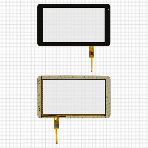 Touchscreen compatible with China Tablet PC 10,1"; Newman T10, black, 265 mm, 12 pin, 157 mm, capacitive, 10,1"  #TOPSUN_T10_A2