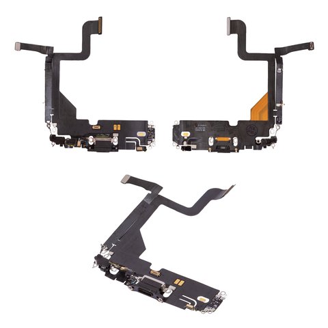 Flat Cable compatible with iPhone 13 Pro, charge connector, gray, with microphone, with components, PRC, Lightning