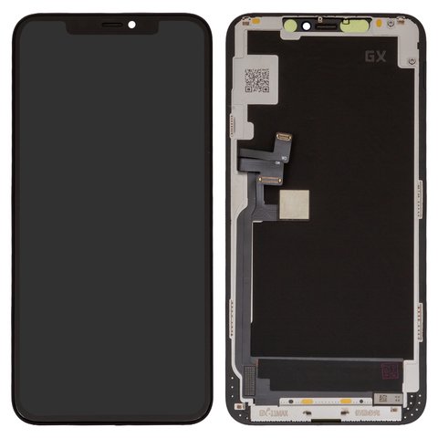 LCD compatible with iPhone 11 Pro Max, black, with frame, HC, without IC, OLED , GX OEM hard 