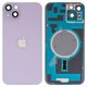 Housing Back Cover compatible with iPhone 14 Plus, (purple, with camera lens, PRC, purple)