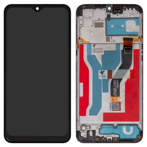 LCD compatible with Samsung A107 Galaxy A10s, A107F DS Galaxy A10s, black, with frame, FLYCDI