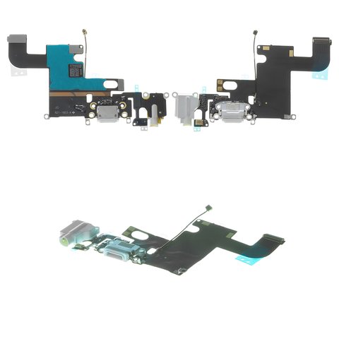 Cable flex puede usarse con iPhone 6, del conector de carga, del conector de auriculares, blanco, con micrófono, con componentes, AAA