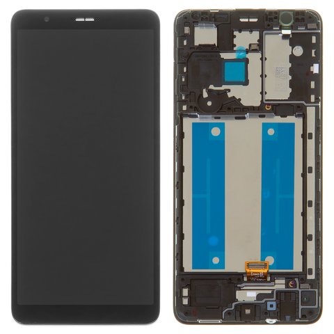 Pantalla LCD puede usarse con Samsung A013 Galaxy A01 Core, M013 Galaxy M01 Core, negro, con marco, Original, empaque industrial, original glass, #GH82 23392A GH82 23561A