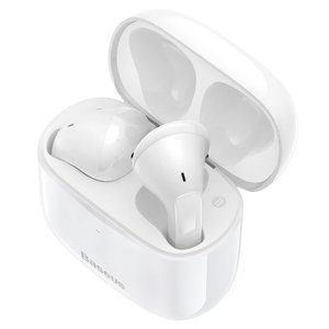 Auricular Baseus Bowie E3, inalámbrica, blanco, con funda de carga, con cable USB Tipo C, #NGTW080002