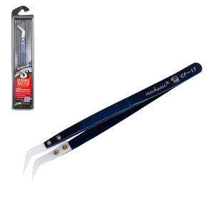 Pinzas para smd Mechanic CF 17, curvada, cerámica, 155 mm