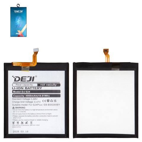 Batería Deji EB BS926ABY puede usarse con Samsung S926 Galaxy S24 Plus, Li ion, 3.88 V, 4900 mAh