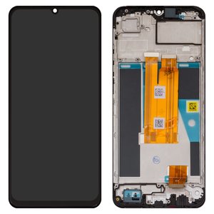 Pantalla LCD puede usarse con Realme Note 60, negro, con marco, Original PRC , RMX3933