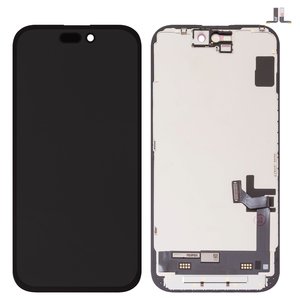 Pantalla LCD puede usarse con iPhone 15, negro, con marco, HC, sin microchip, AMOLED , DD OLED soft