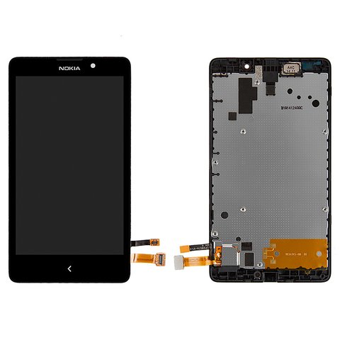 Дисплей для Nokia XL Dual Sim, черный, с рамкой