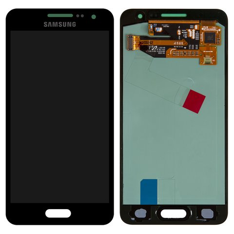 Дисплей для Samsung A300 Galaxy A3, чорний, синій, без рамки, Оригінал переклеєне скло 