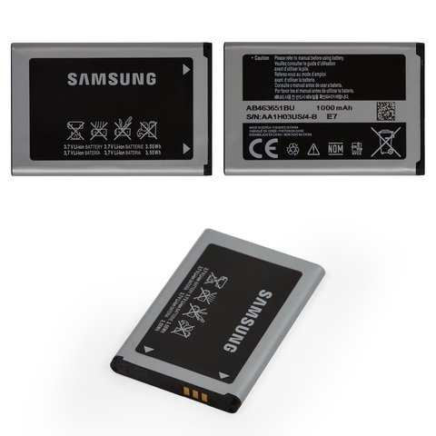 Аккумулятор AB463651BU для Samsung S5560, Li ion, 3,7 В, 1000 мАч, Original PRC 