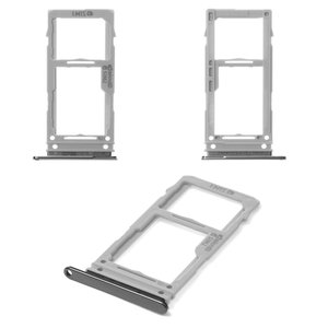 Держатель SIM карты для Samsung G973 Galaxy S10, G975 Galaxy S10 Plus, черный, c держателем MMC, dual SIM