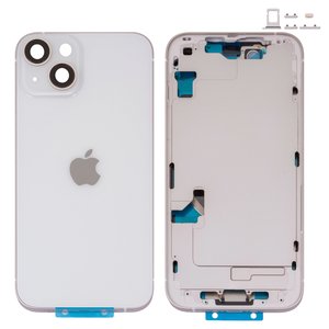 Корпус для iPhone 14, белый, с держателем SIM карты, с боковыми кнопками, Original PRC , EU Version, starlight