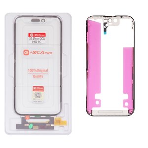 Сенсорний екран G+OCA PRO для iPhone 14 Pro, з рамкою, з ОСА плівкою, чорний, без мікросхеми