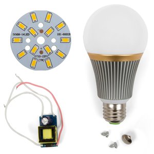 Комплект для сборки LED-лампы SQ-Q23 5730 E27 7 Вт – теплый белый Комплект для сборки LED-лампы SQ-Q23 5730 E27 7 Вт – теплый белый