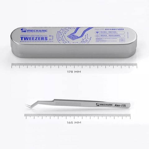 Пинцет монтажный Mechanic Aax 17L, изогнутый, 140 мм
